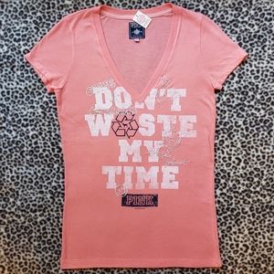 2009 VS PINK Coral Short Sleeve Tee for Recycling, Size M, NWT, Vintage PINK